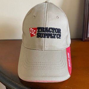 Tractor Supply Khaki Tan Canvas Ball Cap Hat with Adjustable Sizing